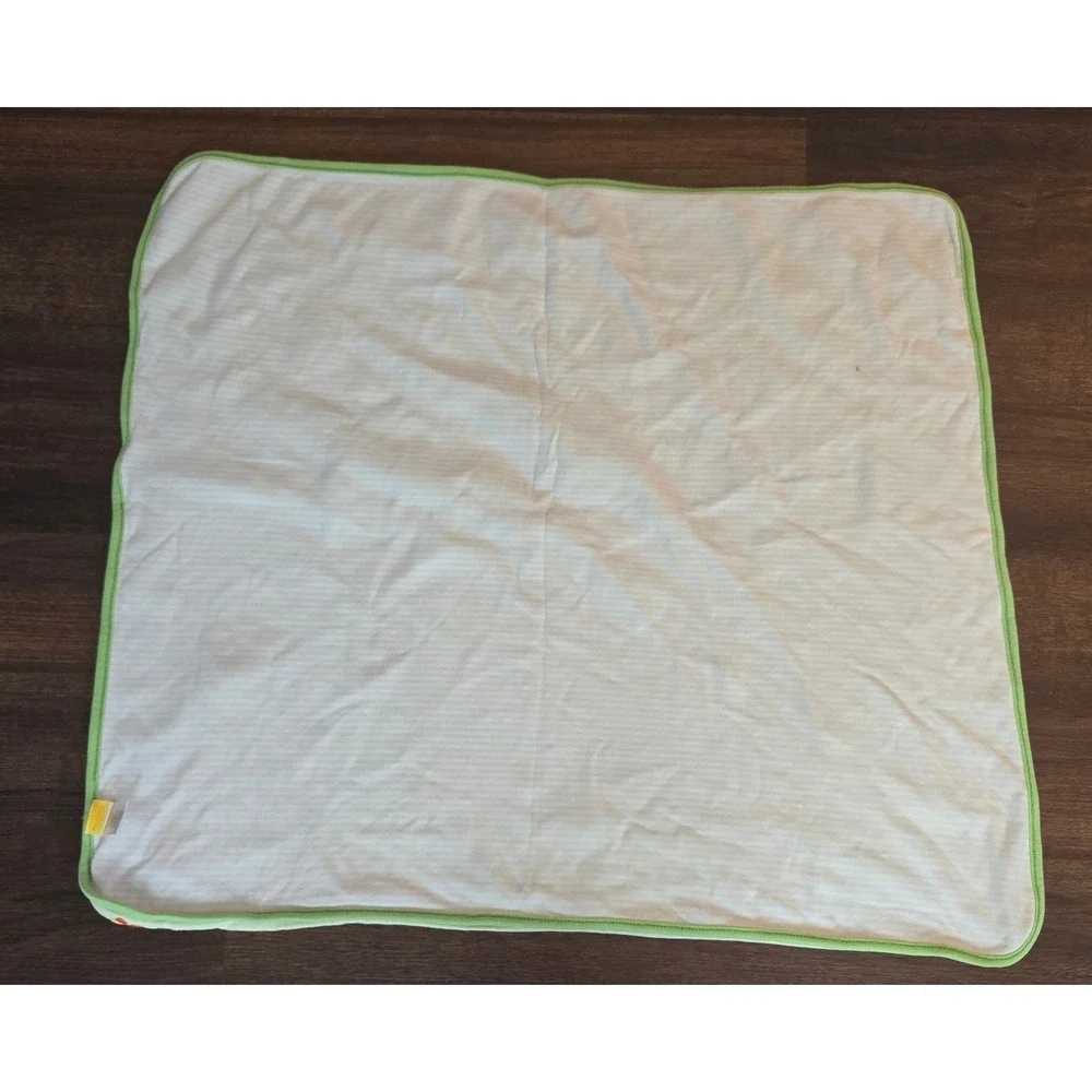 Gymboree Vintage 2004 Giraffe Growth Chart Baby Blanket Green Striped Cotton OS